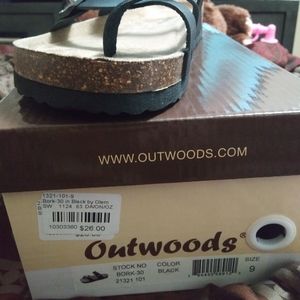 Black sandals by outwooda size 9